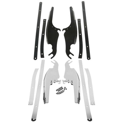 Chrome/Black Windshield Mount Bracket for Harley Softail Fatboy (2000-2017)
