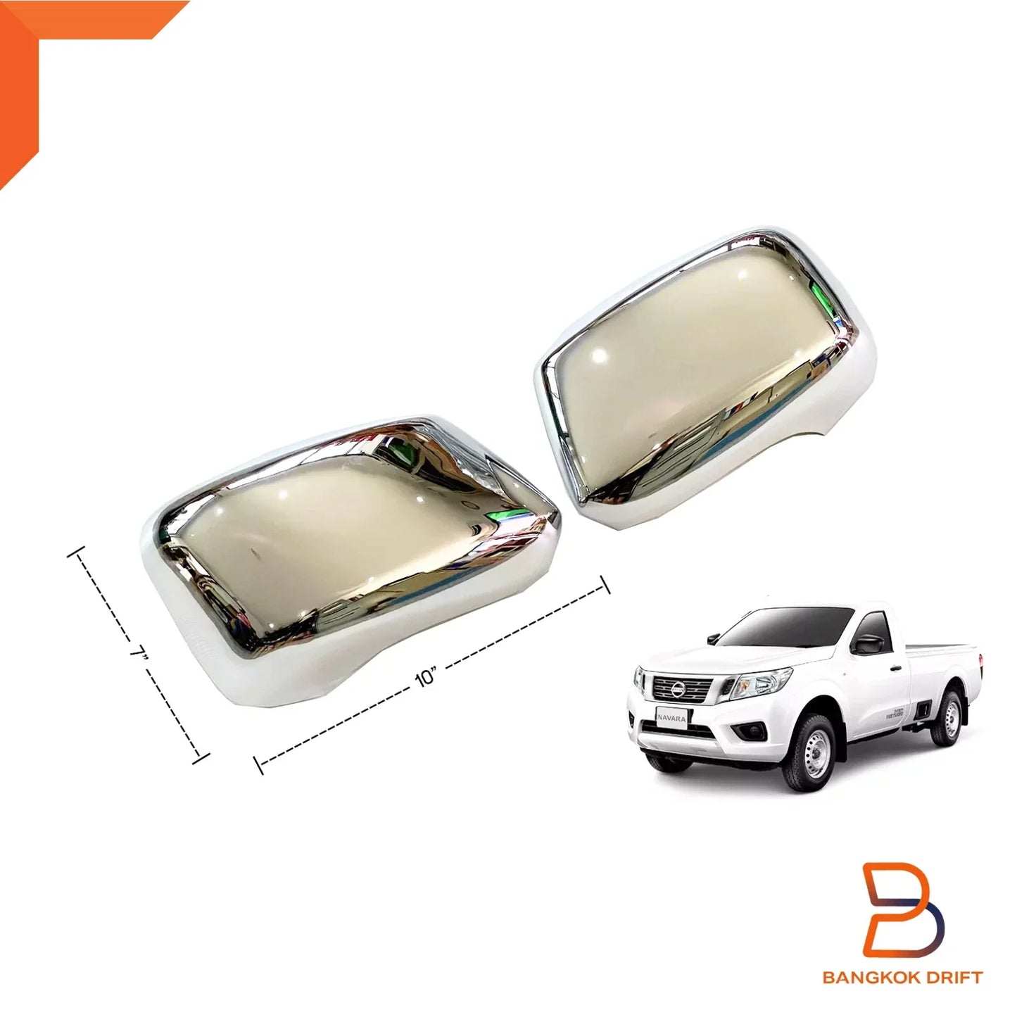Chrome Side Wing Mirror Covers for Nissan Navara NP300 D23 (2015-2023)