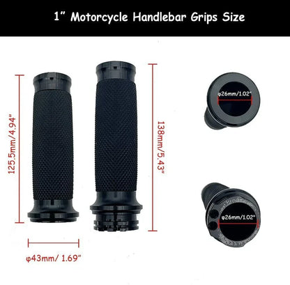 Black Handle Bar Hand Grips for Harley Dyna Sportster Softail