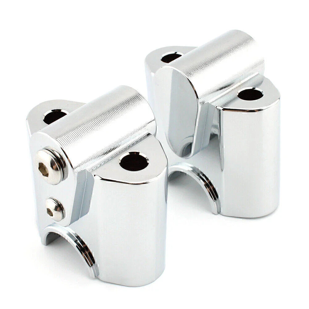 Chrome Handlebar Risers Lift Clamp Adapters for BMW R 18 Classic (2022-2023)
