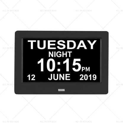 7" LED Digital Day Clock Calendar for Wall - Dementia Date Week Month Year