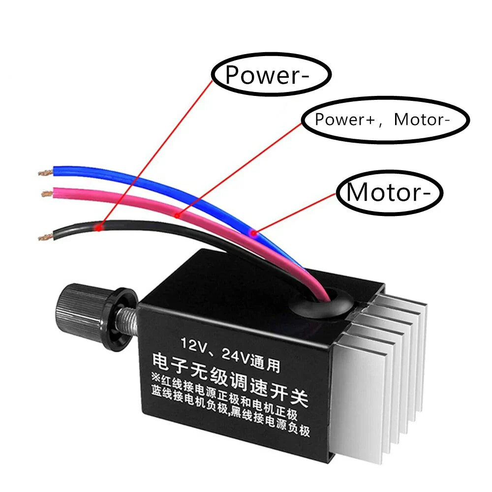 12V/24V Motor Speed Controller Switch for Car Truck Fan Heater Defroster
