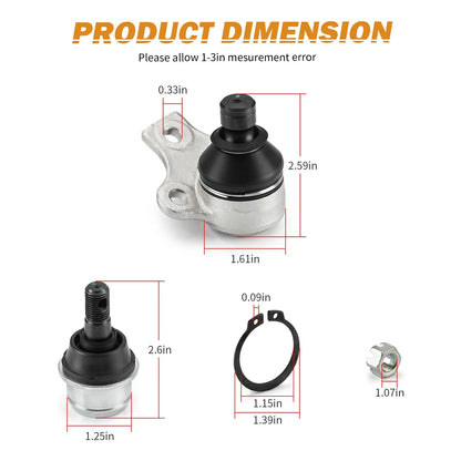 2 x Upper + Lower Arm Ball Joint Kit for Can-Am Outlander (2006–2012)
