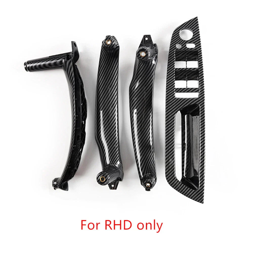 4pcs Carbon Fiber Window Switch Panel Handle Kit for RHD Cars