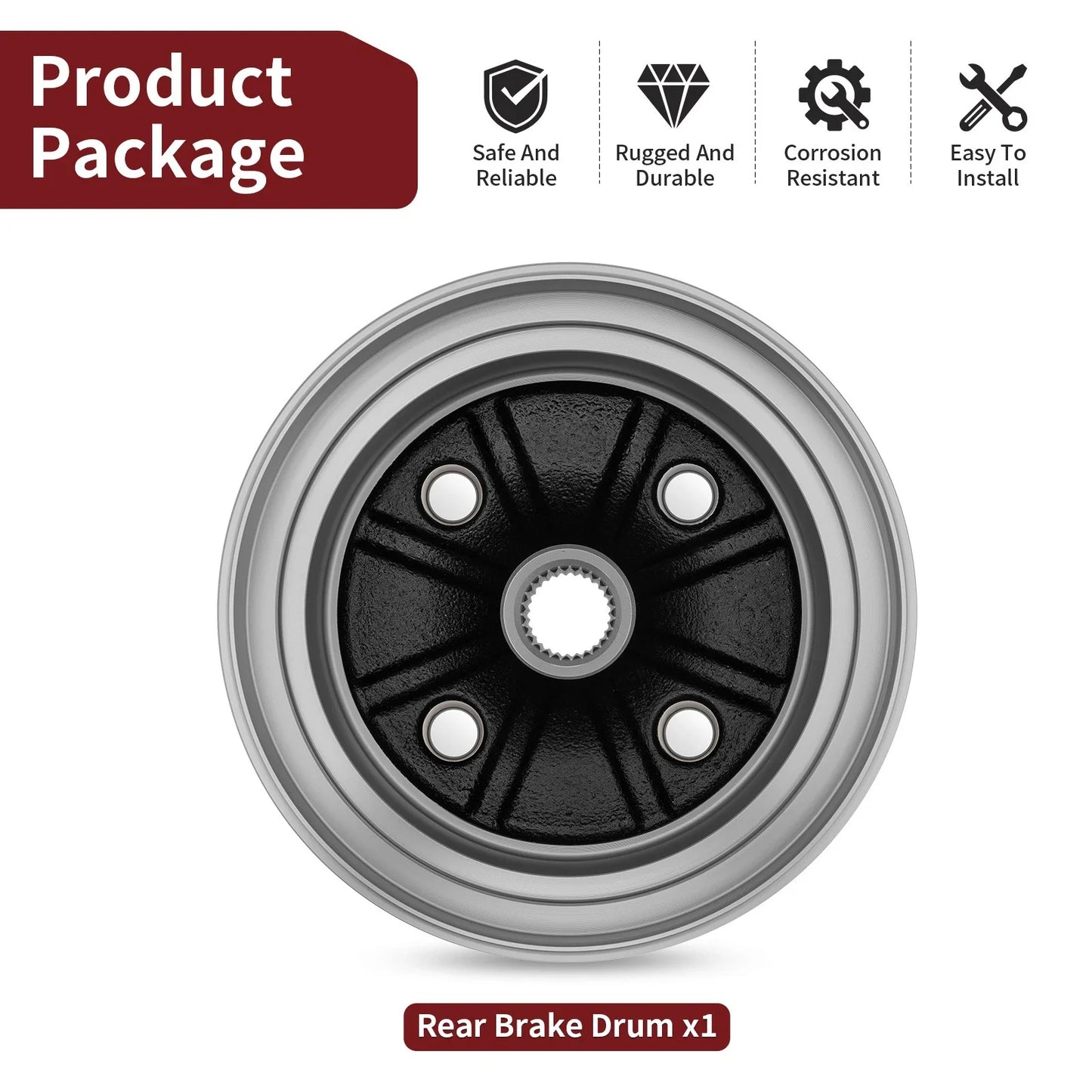 Rear Wheel Brake Drum for Yamaha Grizzly 600 4x4 YFM600FW (1999–2007)