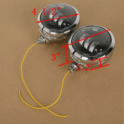 4.5" LED Auxiliary Spotlight Fog Passing Lights for Harley