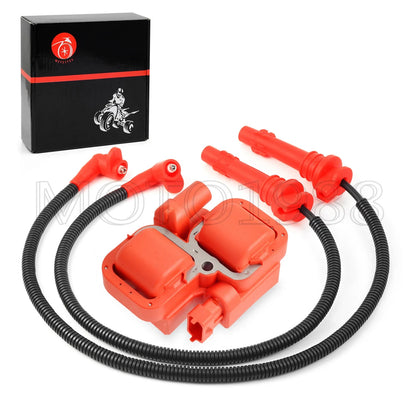 4 x Ignition coil & Spark plug wire cap for Polaris RZR XP 900 (2011–2014)