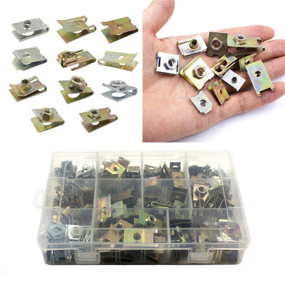 150 x Metal U-Type Clips for Car Auto Body Panel Fender Bumper Fasteners
