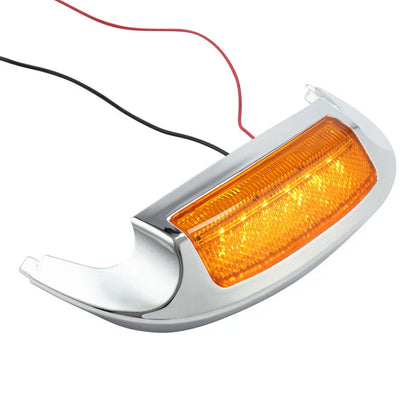 Chrome Front Fender Tip Orange Light for Harley Electra Glide FLHT (2014-2022)