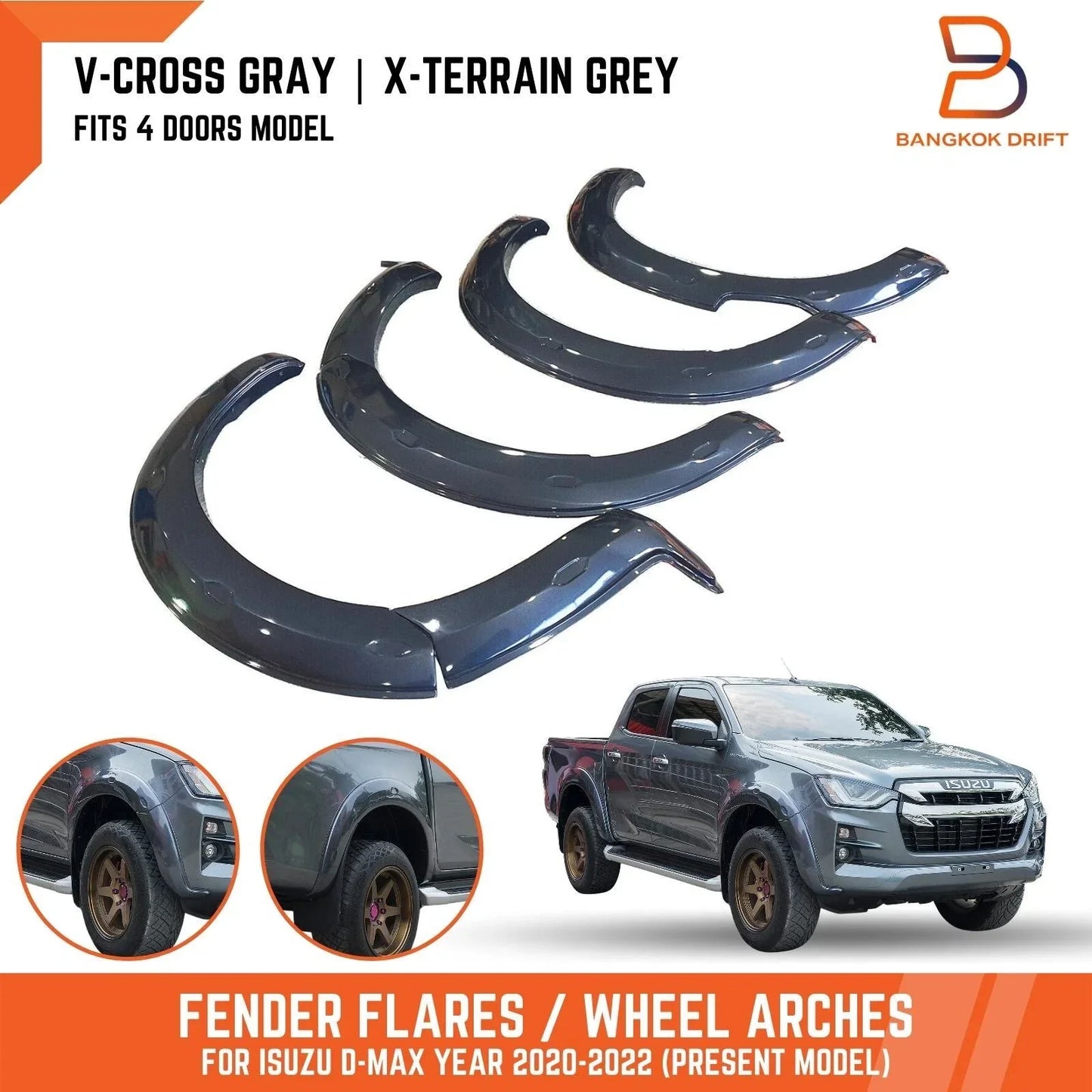 Fender Flares for Isuzu D-Max 4Door Dual Cab (2020-2023)