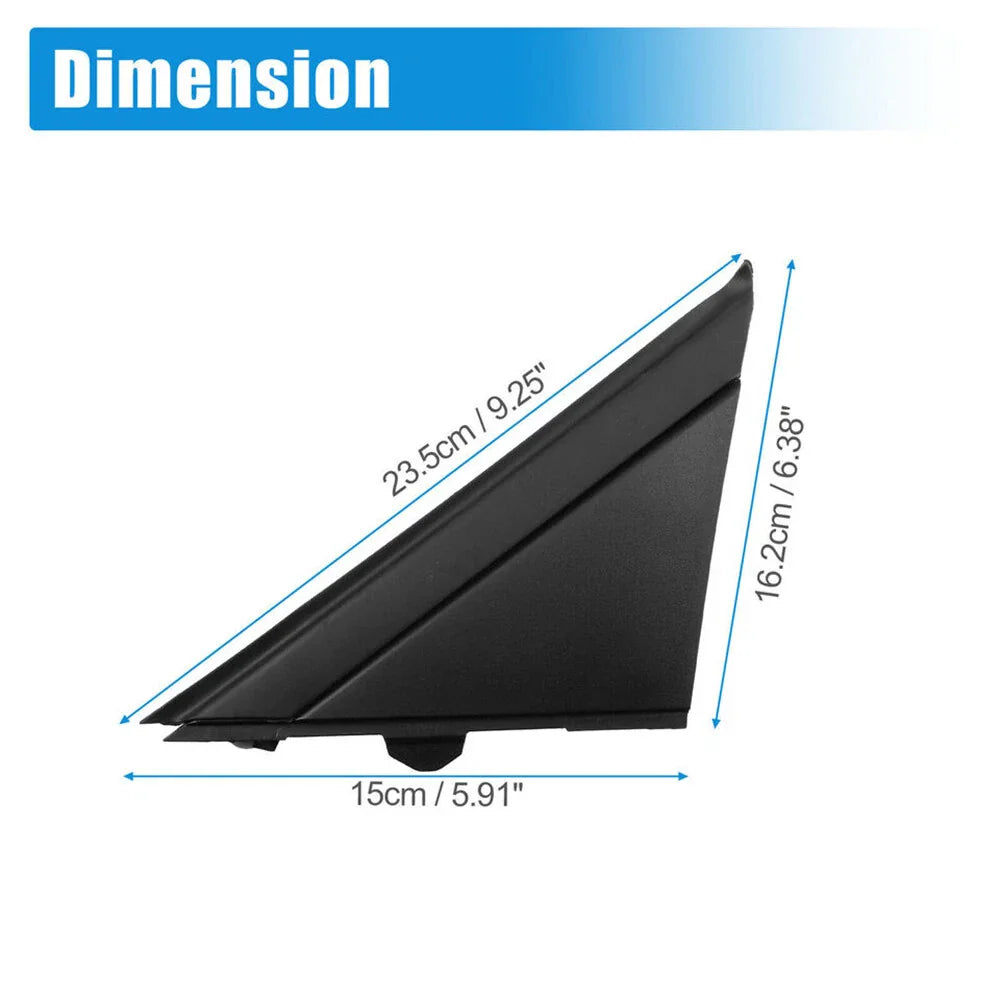 Left Right Wing Mirror Corner Covers Matte Black for Fiat 500 (2012-2019)
