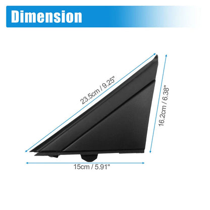 Left Right Wing Mirror Corner Covers Matte Black for Fiat 500 (2012-2019)