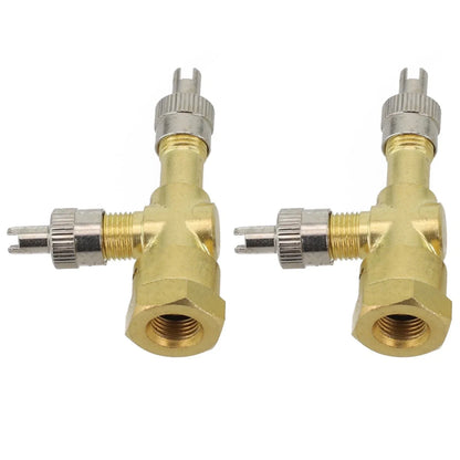 TPMS Valve Tee Adapter / Pack of 2 / Long lasting for Motorcycles and Cars