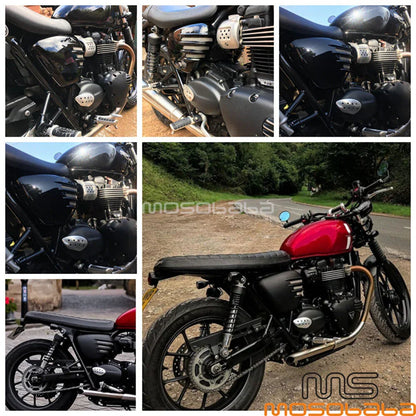 Black Battery Side Covers for Triumph Bonneville Street Twin 900 (16-23)
