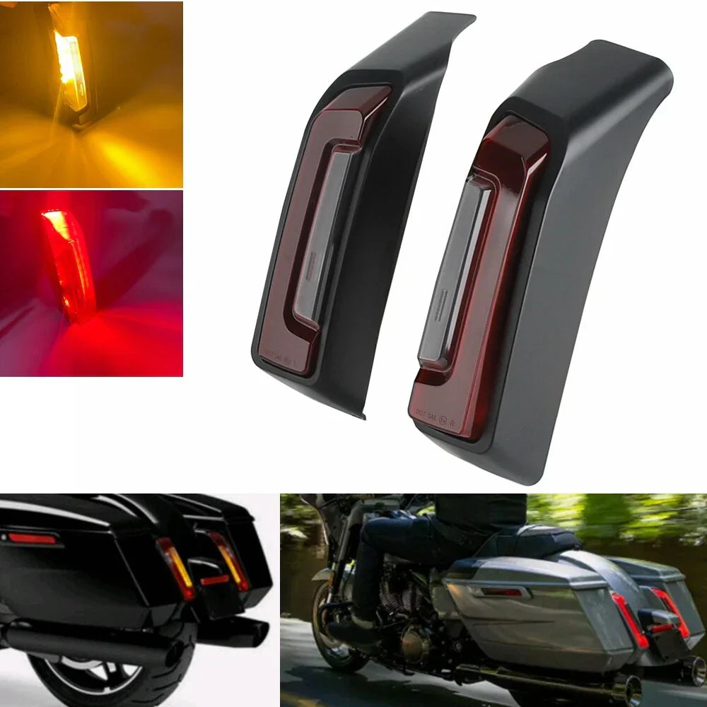 Red ABS Rear Fender LED Side Light Lamps for Harley Road Glide CVO (24)
