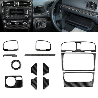 Interior Carbon Fiber Trim 13 Pieces for Golf 6 MK6 (2008–2012)