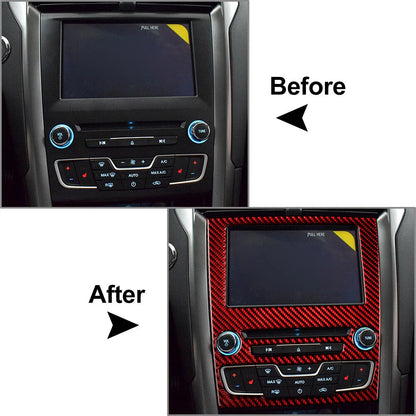 Carbon Fiber GPS Navigation Panel Cover Trim for Ford Fusion Mondeo (13-19)
