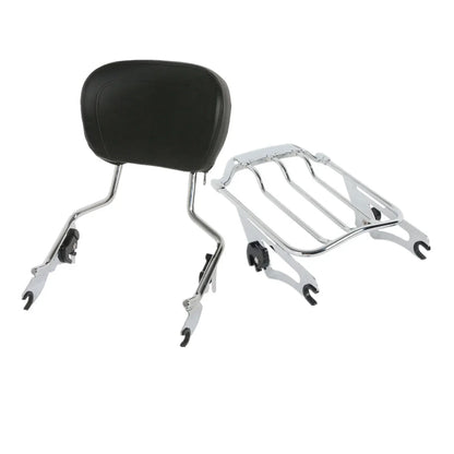 Sissy Bar Backrest Pad & Luggage Rack for Harley Touring Road Glide (2009-2025)