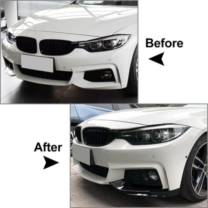 Carbon Front Bumper Lip Splitter Side Air Vent Covers for BMW 4-Series (2014-2020)