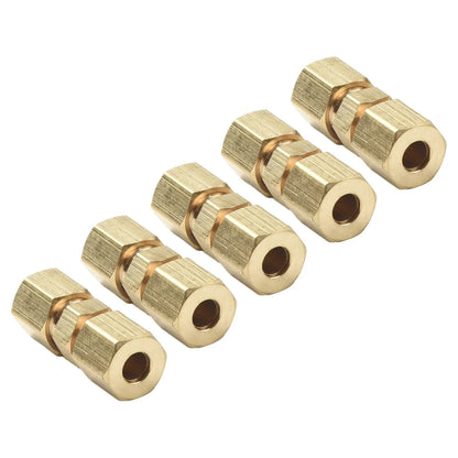 5-Pack / 3/16 OD / Brass Compression Fittings Connector for Brake Line-Unions
