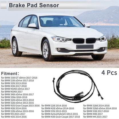 Front & Rear Wheel Brake Pad Wear Sensor for BMW 330i GT xDrive