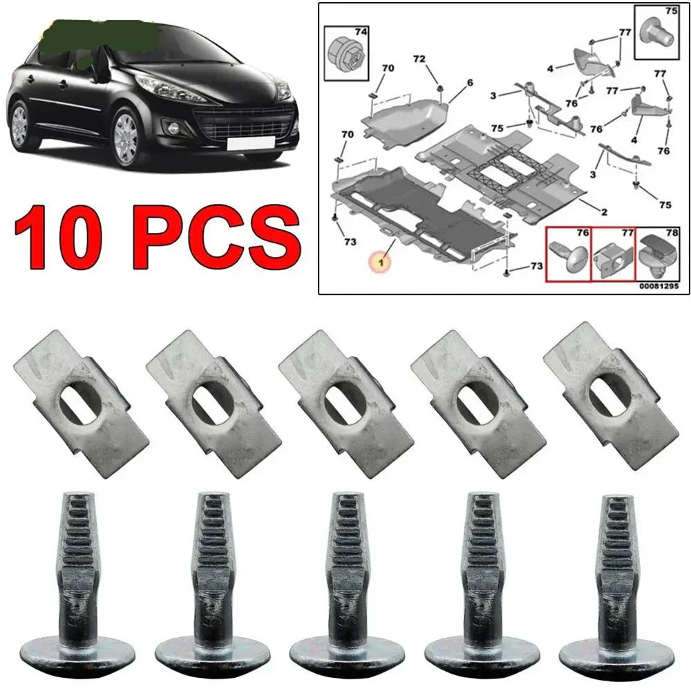 Engine Undertray Cover for Peugeot Citroen (2006-2013) - 10x Screw Bolt Fasteners
