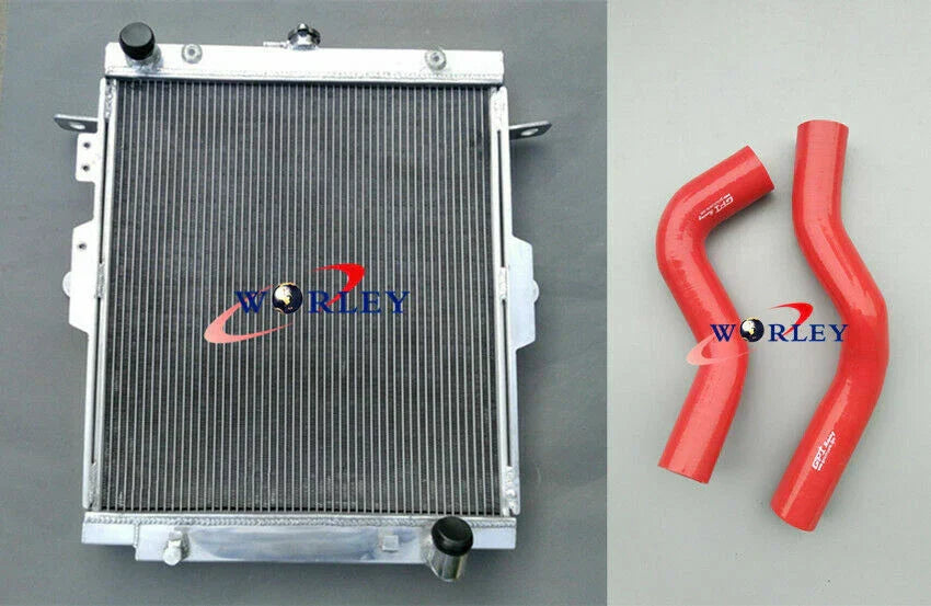 Alloy Radiator + Blue Hose for Toyota Landcruiser HDJ78 HDJ79 HZJ78 HZJ79 (1HZ)