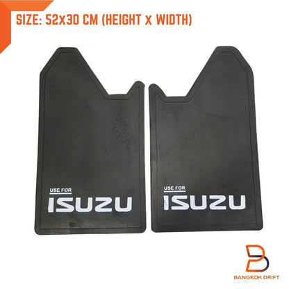 Isuzu 4WD 4x4 Off-Road Mud Flaps Splash Guards  Black Rubber