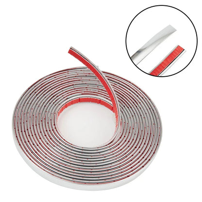 12mm x 5m Chrome Car Auto Moulding Strip Adhesive Bumper Protector