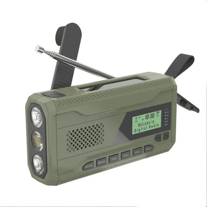Emergency Hand Crank Radio Bluetooth FM DAB Flashlight Power Bank Charger