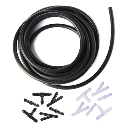 Windshield Wiper Washer Nozzle Hose Kit 4m 12 Connector Black/White