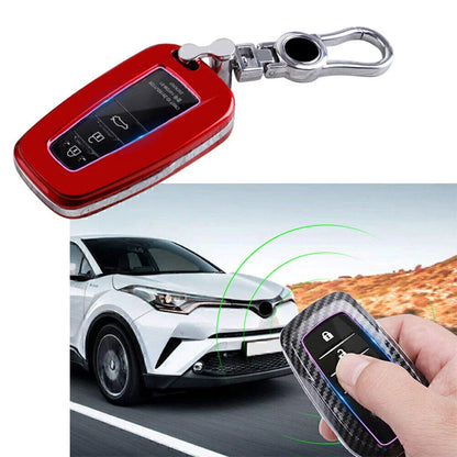 Red Remote Key Fob Case for Toyota Camry Corolla C-HR Prado RAV4 Prius