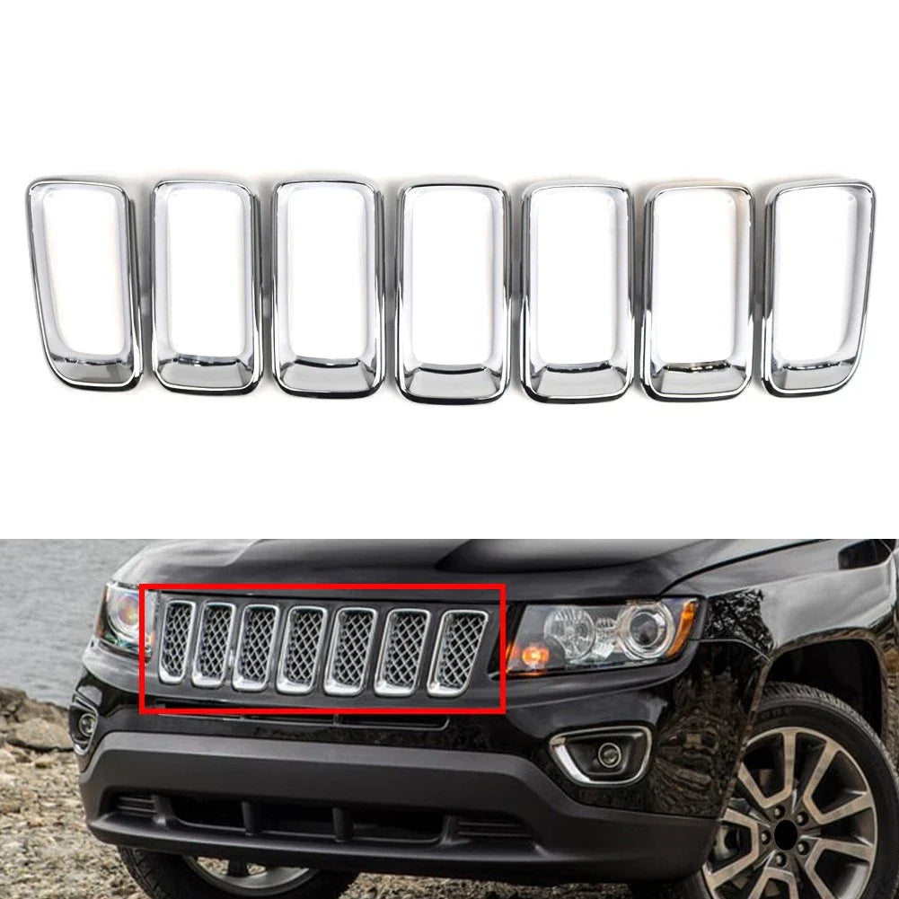 Grille Insert Cover Frame Molding Chrome for Jeep Compass (2011-2017)