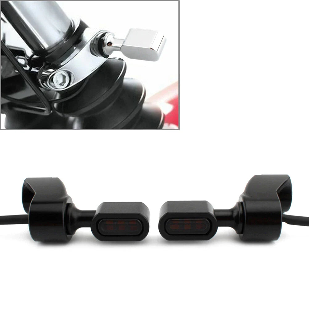 Black Front Fork Turn Signal Indicator Light for Harley FXR (1987-2000)