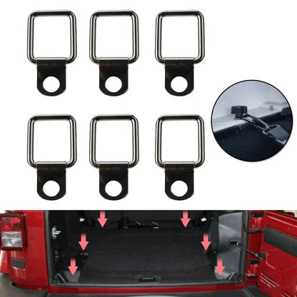 6x Lashing D-Ring Tie Downs Trailer Anchors for Jeep Wrangler