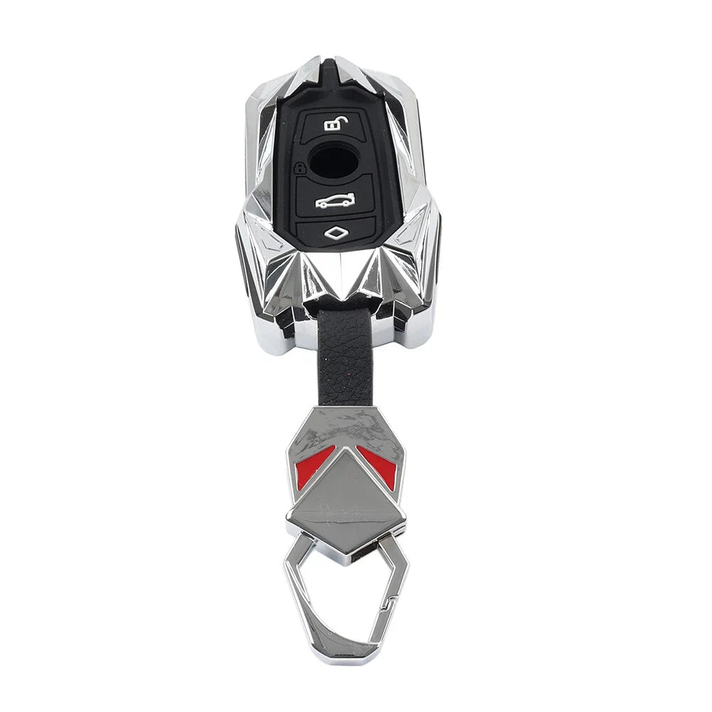 Silver Remote Key Fob Cover for BMW 1 2 3 4 5 6 7 Series X3 X4 M2 M3 M4 M5 M6