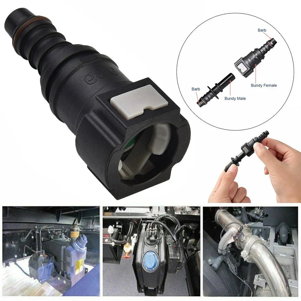 Fuel Line Hose Connector Black Nylon Pipe Connector Quick Release for Vehicle