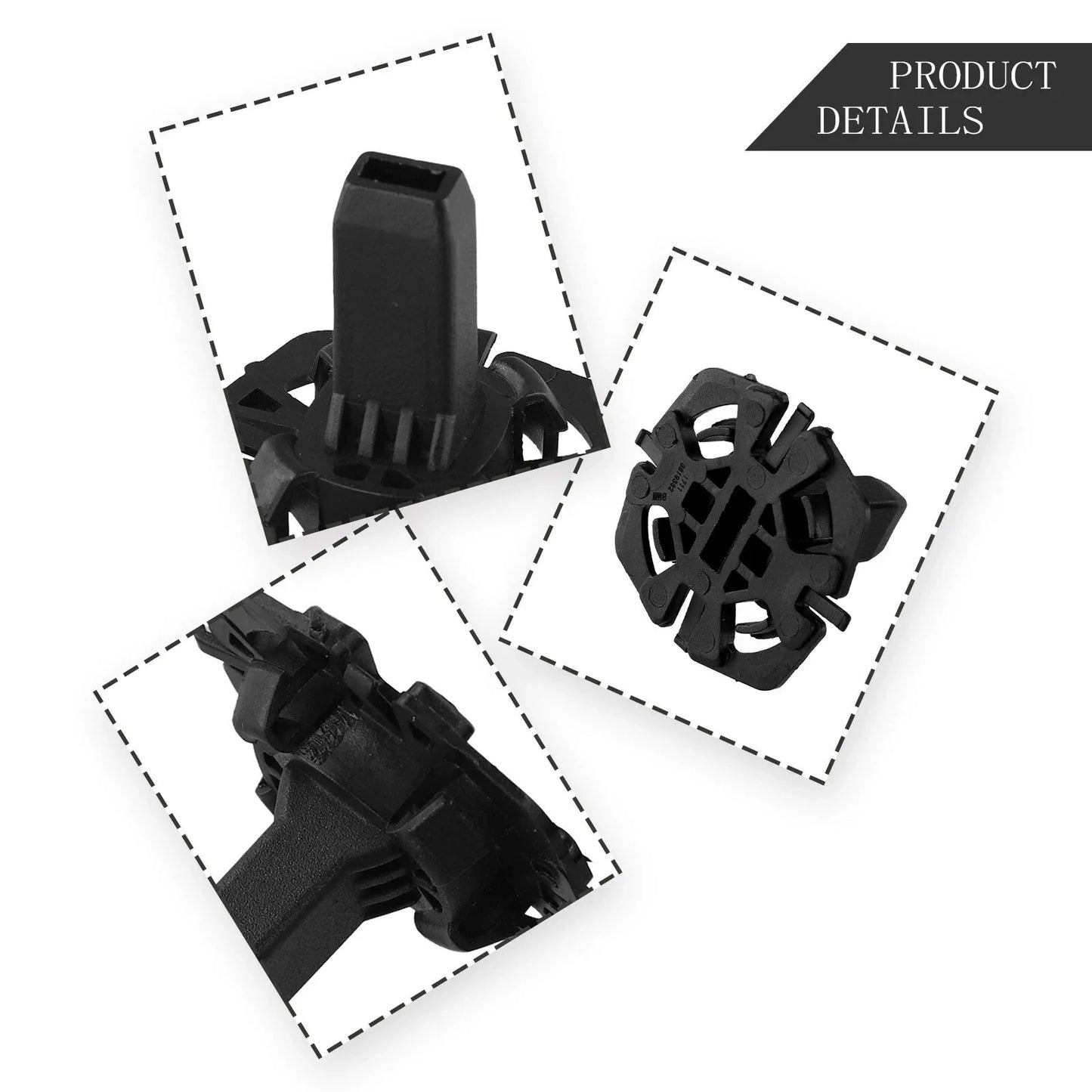 Fastening Securing Clip 2 x ABS Black Clip