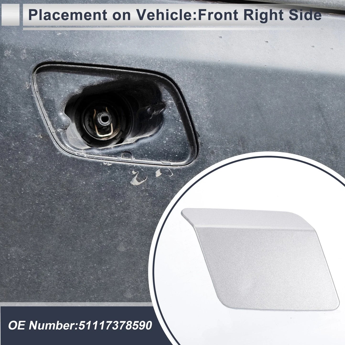 Front Right Side Bumper Headlight Washer Nozzle Cover Cap for BMW X5