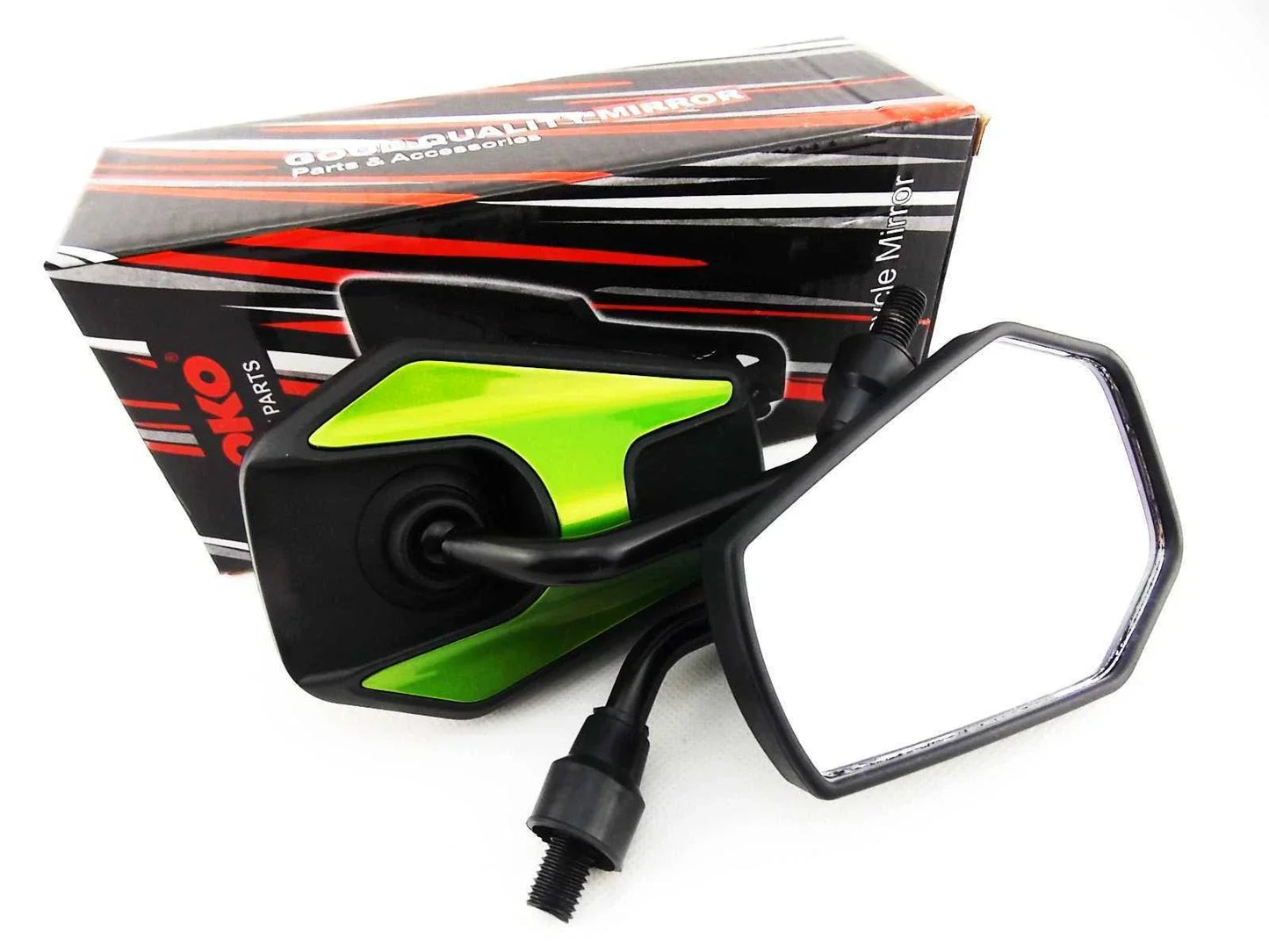 Black Green Hex Soko Mirrors for Yamaha XJ650 (1980-1981)