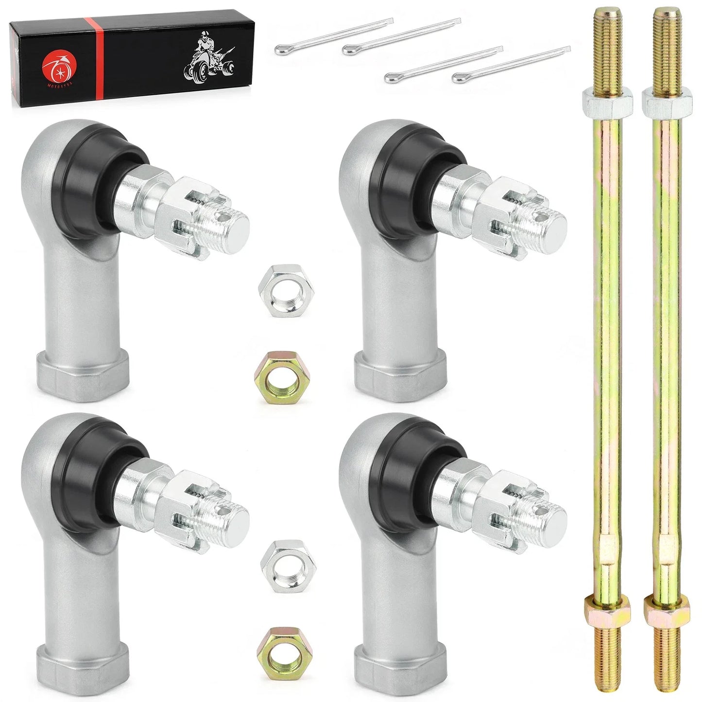 2 x Tie Rod Ends Kit w/ Nut Pin for Honda Foreman 450 TRX450 (1998–2004)