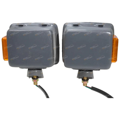 2 x LH+RH Front Corner Lights Grey Base for Landcruiser FJ/HJ/BJ (65-85)