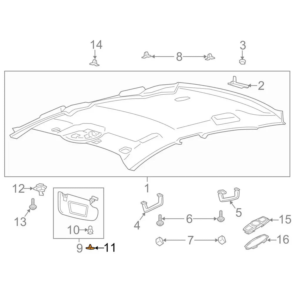 Dune Tan Sun Visor Cap Clip for Lincoln Ford Fusion (2013-2020)