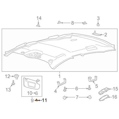 Dune Tan Sun Visor Cap Clip for Lincoln Ford Fusion (2013-2020)