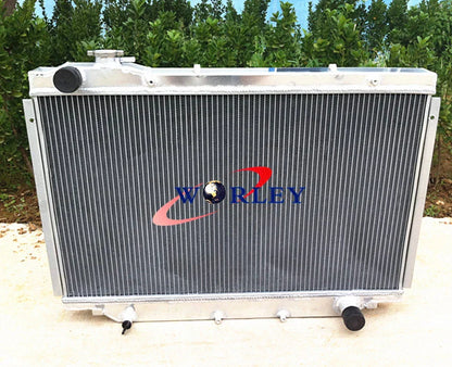 Aluminum Radiator + Black Hose for Toyota Land Cruiser HZJ80 HDJ80 (90-98)