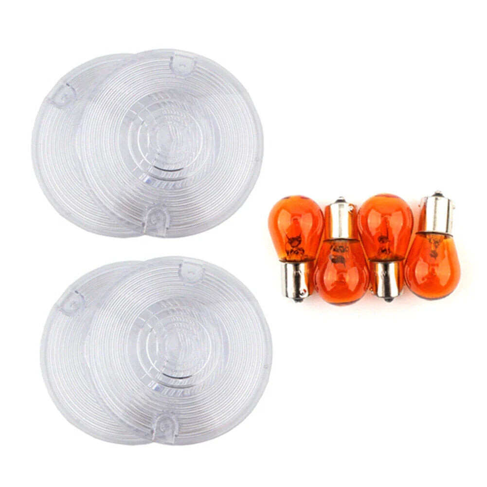 Clear Front Rear Turn Signal Lens Covers for Harley Glide (2014-2023)