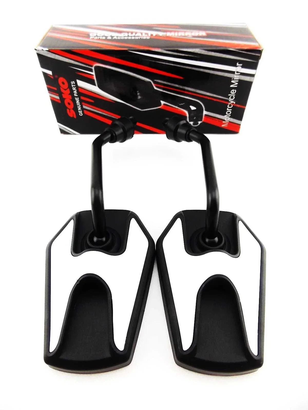 Black White Hex Soko Mirrors for Honda VLX600 Shadow (1988-2008)