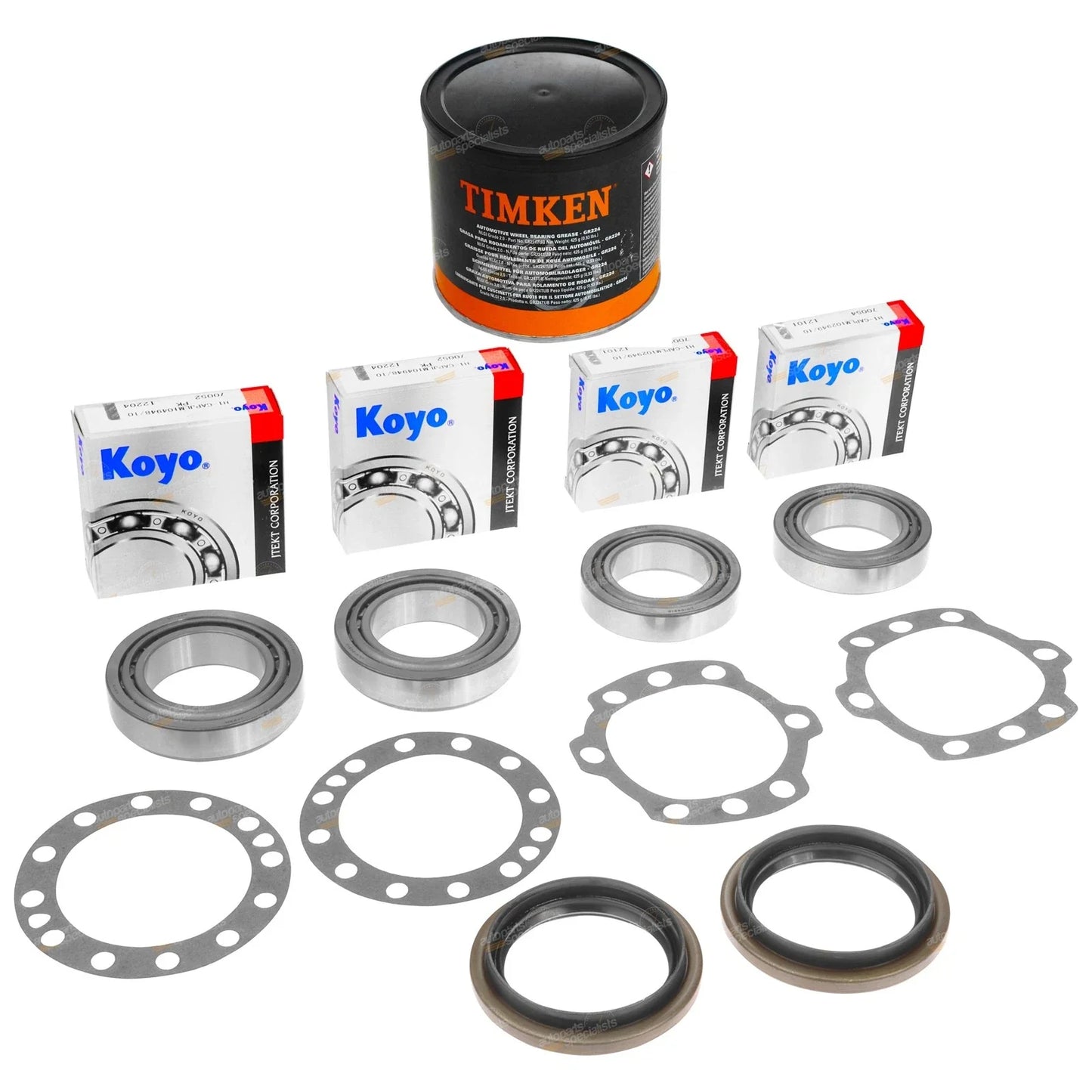 2 x Rear Koyo Wheel Bearing + Grease for Landcruiser 80 Series (1990–1998)