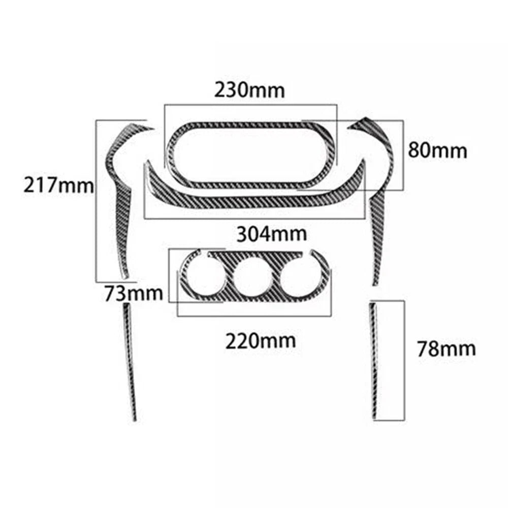 Carbon Fiber Central Console Panel Cover Trim for 2008-2013 Mitsubishi Lancer Evo