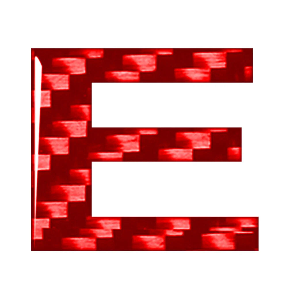 Red Carbon Letter E Decal Stickers for Car Badge Emblem